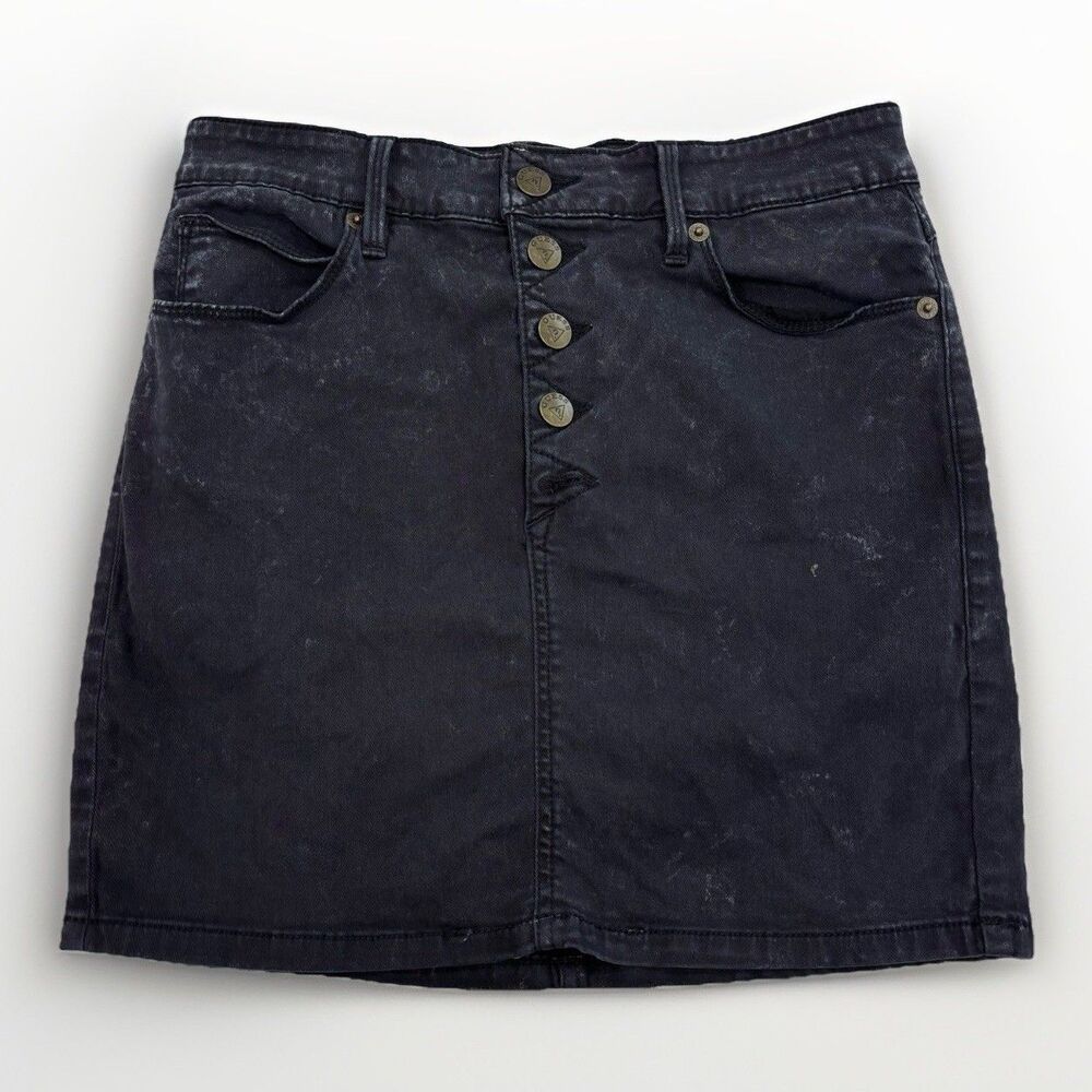 Vintage Guess Mini Skirt Womens Size 26 Black Denim Y2K Goth
